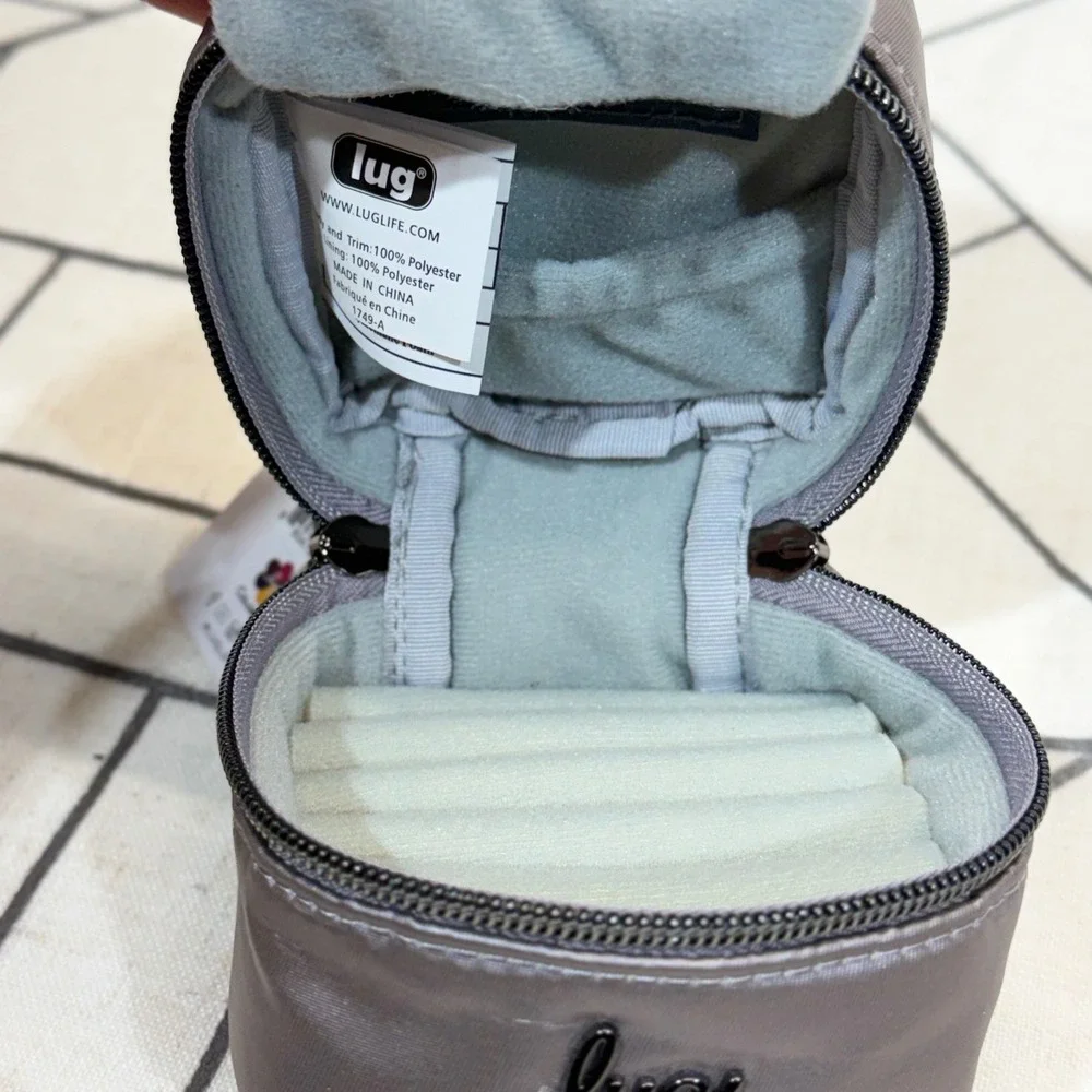 Lug Mini Swiz Jewelry Box OS Metallic Pearl Quilted Travel Case NWT